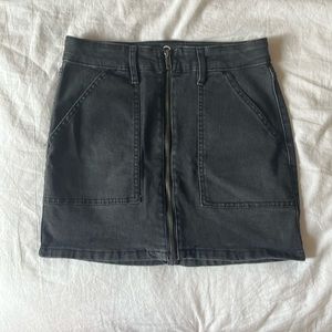 black jean mini skirt